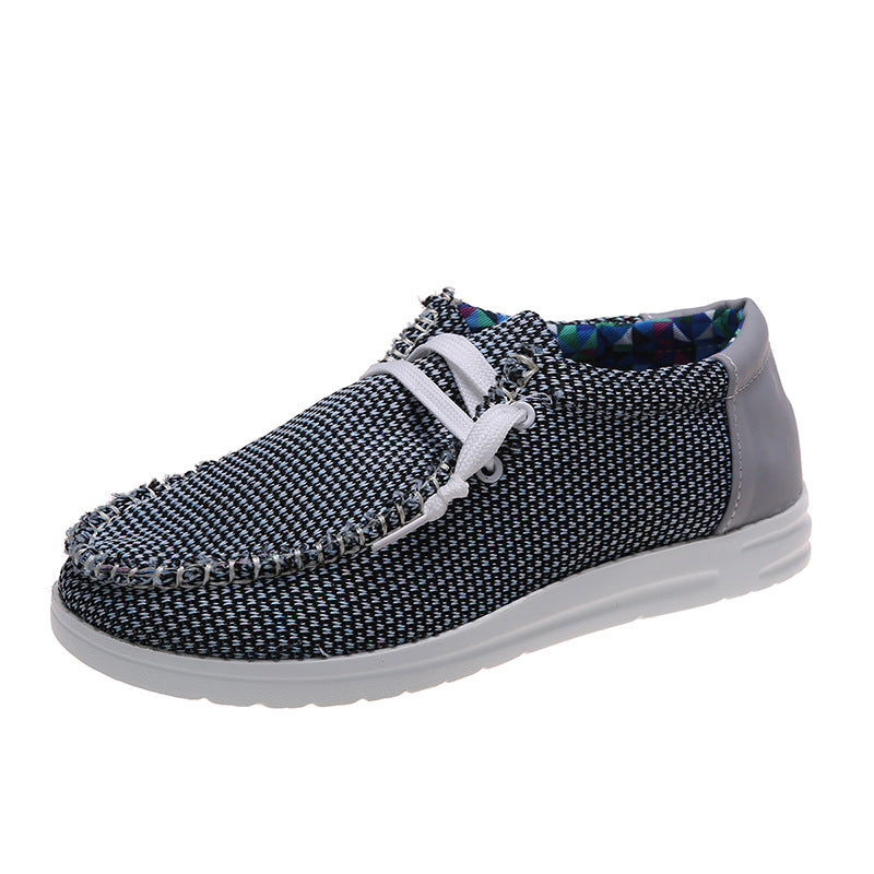 Women's Breathable Canvas Lace-up Flat Shoes